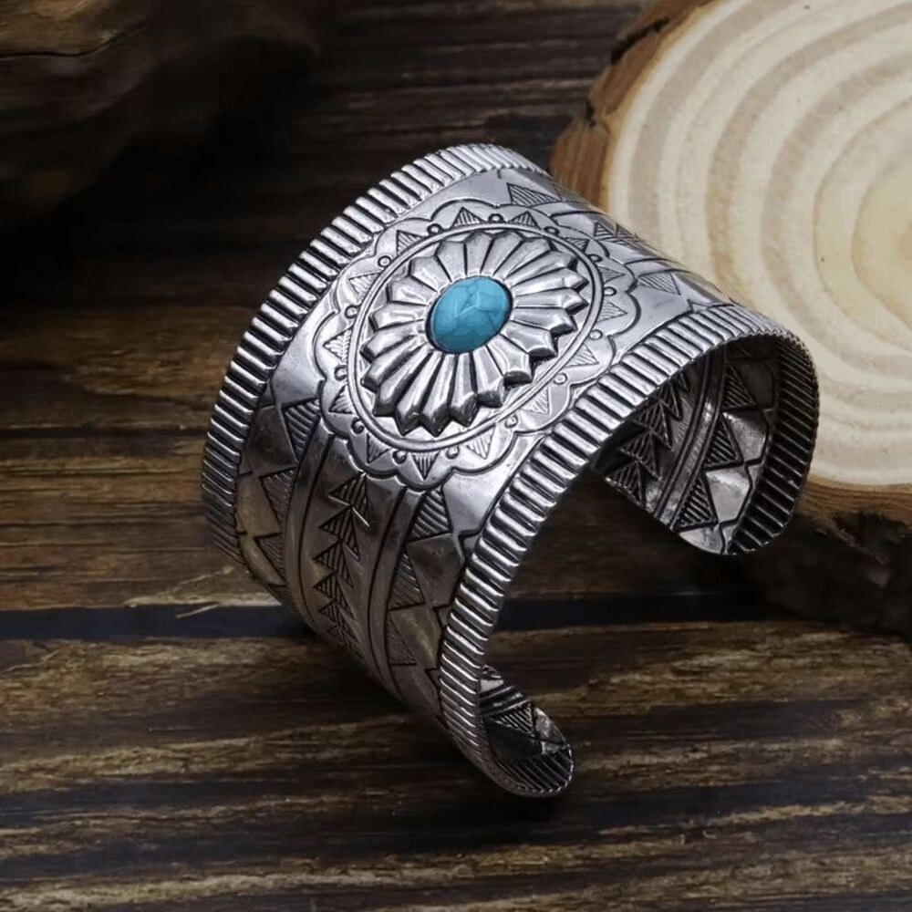 Western Boho Turquoise Cuff Bracelet